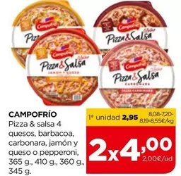 Campofrío - Pizza & Salsa 4 Quesos, Barbacoa, Carbonara, Jamón Y Queso O Pepperoni