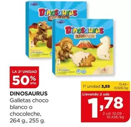 Dinosaurios - Galletas Choco Blanco O Chocoleche