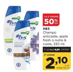 H&s - Champú Anticaída, Apple Fresh O Nutre & Cuida