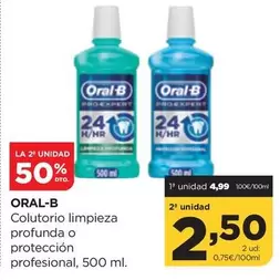 Oral B - Colutorio Limpieza Profunda O Proteccion Profesional
