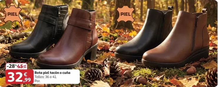 Bota Piel Tacón O Cuña