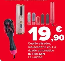ID Italian - Cepillo Alisador, Moldeador 5 En 1 O Rizado Automático