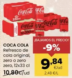 Coca-Cola - Refresco De Cola Original, Zero O Zero Zero