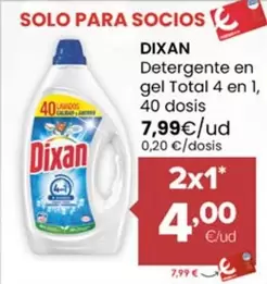 Dixan - Detergente En Gel Total 4 En 1, 40 Dosis