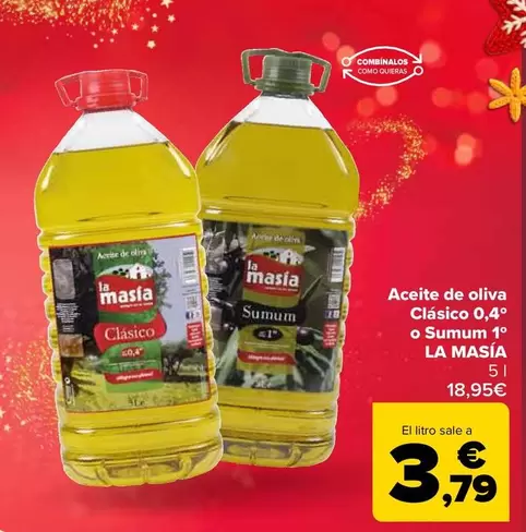 La Masía - Aceite De Oliva Clásico 0,4º O Sumum 1º