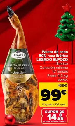Legado ElPozo - Paleta De Cebo 50% Raza Ibérica