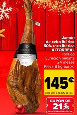 Altorreal - Jamón De Cebo Ibérico 50% Raza Ibérica