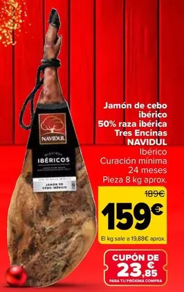 Navidul - Jamón De Cebo Ibérico 50% Raza Ibérica Tres Encinas
