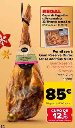 Nico - Jamón Serrano Gran Reserva Duroc Sin Aditivos