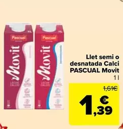 Pascual - Leche Semi O Desnatada Calcio Movit