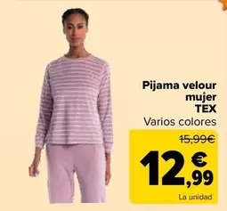 Tex - Pijama Velour Mujer