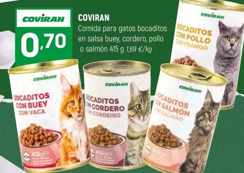 coviran - Comida Para Gatos Bocaditos En Salsa Buey, Cordero Pollo O Salmon