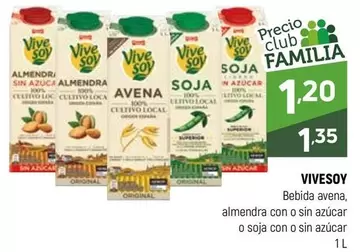 ViveSoy - Bebida Avena, Almendra Con O Sin Azucar O Soja Con O Sin Azucar