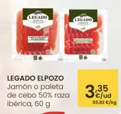 Legado ElPozo - Jamon O Paleta De Cebo 50% Raza Iberica