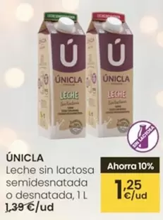 Unicla - Leche Sin Lactosa Semidesnatada O Desnatada