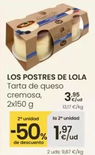 Los Postres De Lola - Tarta De Queso Cremosa
