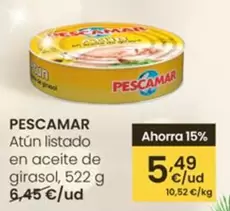 Pescamar - Atun Listado En Aceite De Girasol