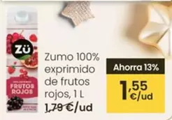 Zü - Zumo 100% Exprimido De Frutos Rojos