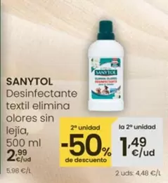 Sanytol - Desinfectante Textil Elimina Olores Sin Lejia