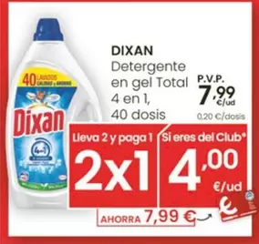 Dixan - Detergente En Gel Total 4 En 1
