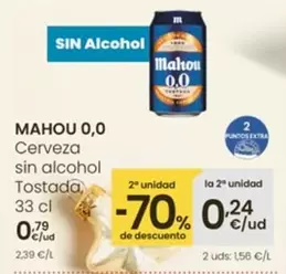 Mahou 0,0 - Cerveza Sin Alcohol Tostada
