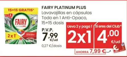 Fairy Platinum Plus - Lavavajillas En Cápsulas Todo En 1 Anti-Opaco