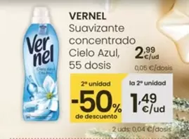 Vernel - Suavizante Concentrado Cielo Azul