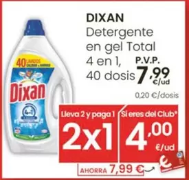 Dixan - Detergente En Gel Total 4 En 1