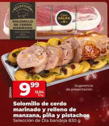 Seleccion De Dia - Solomillo De Cerdo Marinado Y Relleno De Manzana, Piña Y Pistachos 