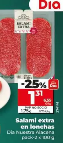 Dia Nuestra Alacena - Salami Extra En Lonchas