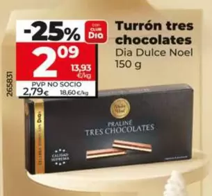Dia Dulce Noel - Turrón Tres Chocolates 