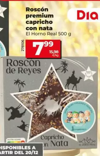 El Horno Real - Roscón Premium Capricho Con Nata 