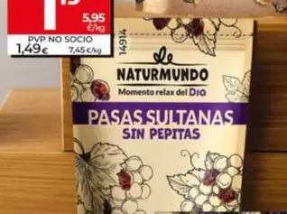 Dia Naturmundo - Pasas Sultanas Sin Pepitas
