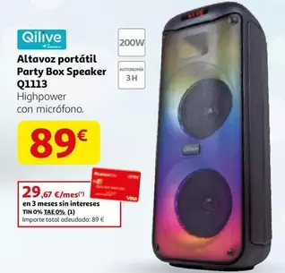qilive - Altavoz Portatil Party Box Speaker Q1113