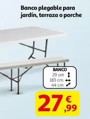 Banco Plegable Para Jardín, Terraza O Porche