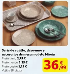 Serie De Vajilla, Desayuno Y Accesorios De Mesa Modelo Mireia
