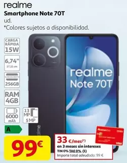 Realme - Smartphone Note 70t