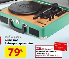 Energy - Giradiscos Retrospin Aquamarine