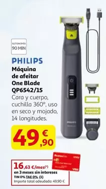 Philips - Maquina De Afeitar One Blade QP6542/15