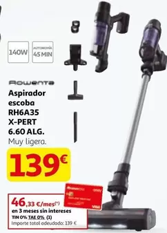 Rowenta - Aspirador Escoba Rh6a35 X-pert 6.60 Alg