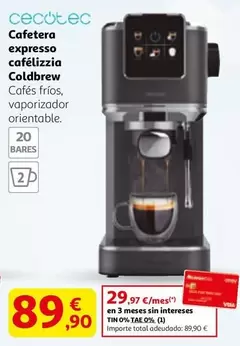 cecotec - Cafetera Expresso Cafelizzia Coldbrew