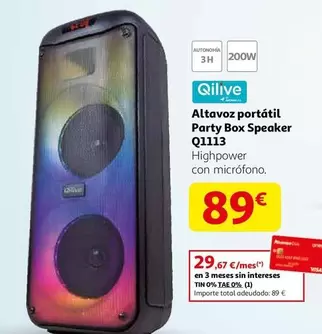 qilive - Altavoz Portatil Party Box Speaker Q1113