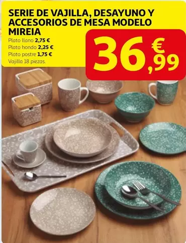 Serie De Vajilla, Desayuno Y Accesorios De Mesa Modelo Mireia