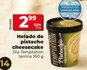 Dia Temptation - Helado De Pistacho Cheesecake 