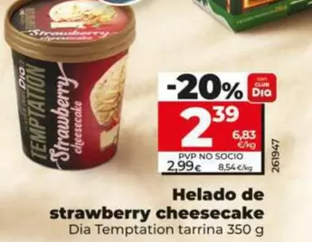 Dia Temptation - Helado De Strawberry Cheesecake