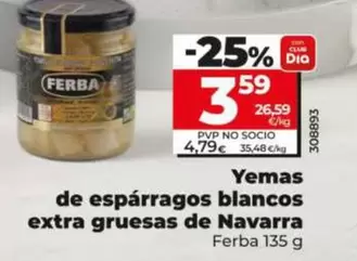 Ferba - Yemas De Espárragos Blancos Extra Gruesas De Navarra