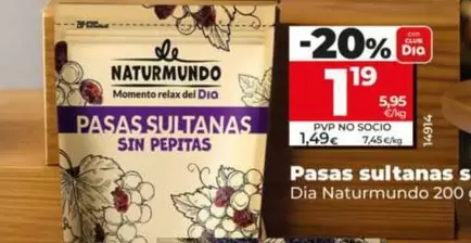 Dia Naturmundo - Pasas Sultanas Sin Pepitas 
