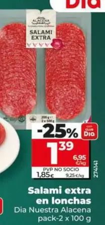 Dia Nuestra Alacena - Salami Extra En Lonchas Pack-2 X 100 G