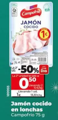 Campofrío - Jamón Cocido En Lonchas 75 G