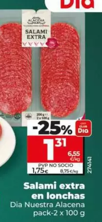 Dia Nuestra Alacena - Salami Extra En Lonchas